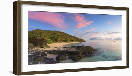 Octopus Resort and Waya Island at Sunset, Yasawa Islands, Fiji-Ian Trower-Framed Photographic Print