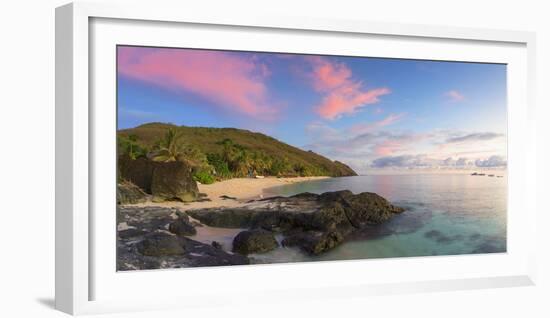 Octopus Resort and Waya Island at Sunset, Yasawa Islands, Fiji-Ian Trower-Framed Photographic Print