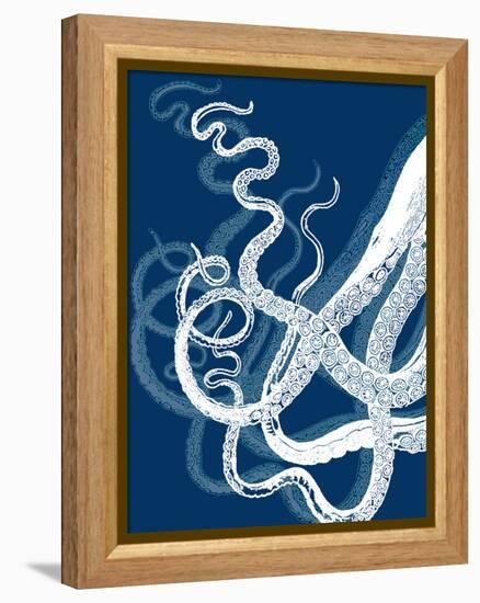 Octopus Tentacles Blue And White-Fab Funky-Framed Stretched Canvas