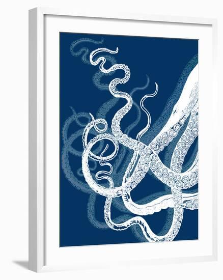 Octopus Tentacles Blue And White-Fab Funky-Framed Art Print