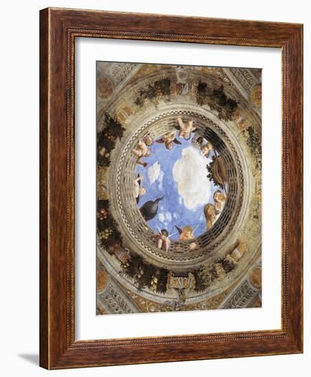 Oculus with Cherubs and Girls, Detail from Vault, 1465-1474-Andrea Mantegna-Framed Giclee Print