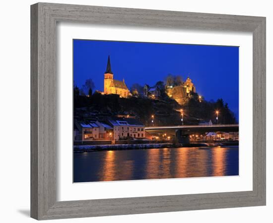 Od Town with Castle in Winter, Saarburg, Saar Valley, Rhineland-Palatinate, Germany, Europe-Hans Peter Merten-Framed Photographic Print