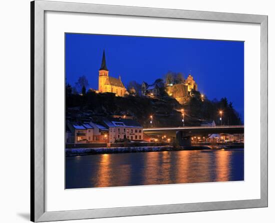 Od Town with Castle in Winter, Saarburg, Saar Valley, Rhineland-Palatinate, Germany, Europe-Hans Peter Merten-Framed Photographic Print