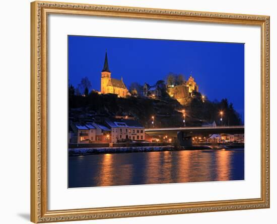 Od Town with Castle in Winter, Saarburg, Saar Valley, Rhineland-Palatinate, Germany, Europe-Hans Peter Merten-Framed Photographic Print