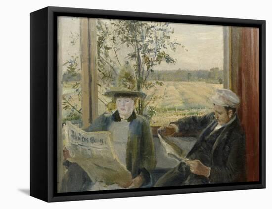 Oda Krohg reading Verdens Gang-Harriet Backer-Framed Premier Image Canvas