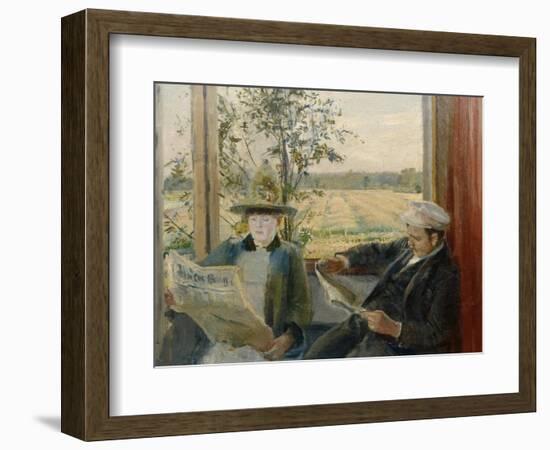 Oda Reading the Newspaper Verdens Gang-Christian Krohg-Framed Giclee Print