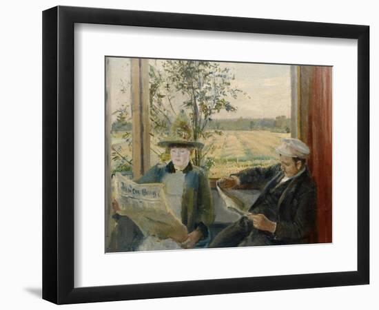 Oda Reading the Newspaper Verdens Gang-Christian Krohg-Framed Giclee Print