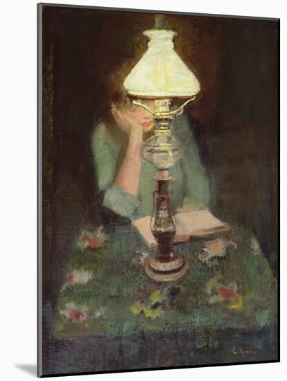 Oda with lamp-Christian Krohg-Mounted Giclee Print