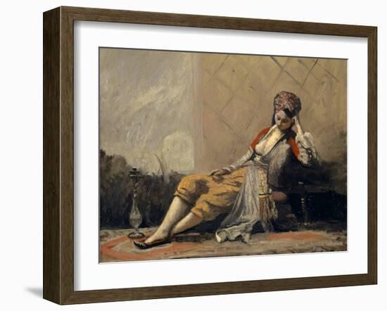 Odalisque, 1871-73 (Oil on Canvas)-Jean Baptiste Camille Corot-Framed Giclee Print