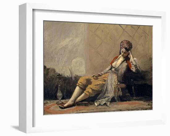 Odalisque, 1871-73 (Oil on Canvas)-Jean Baptiste Camille Corot-Framed Giclee Print