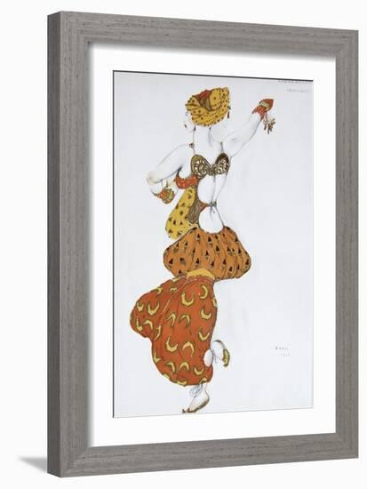 Odalisque, Costume Design for the Ballet Sheherazade by N. Rimsky-Korsakov, 1910-Léon Bakst-Framed Giclee Print