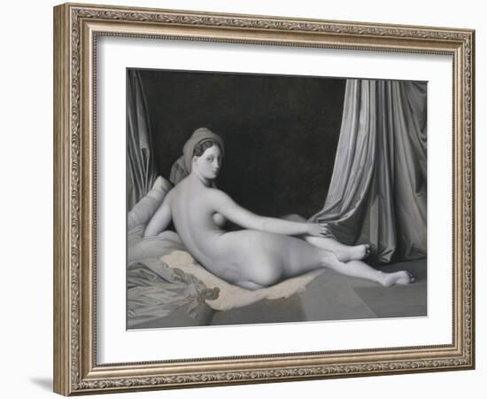 Odalisque in Grisaille, c.1824–34-Jean Auguste Dominique Ingres-Framed Giclee Print