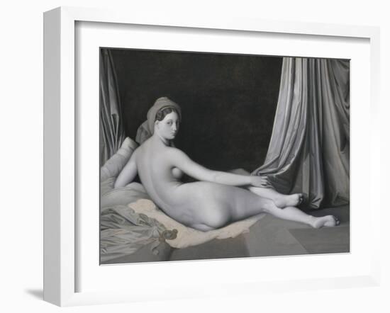 Odalisque in Grisaille, c.1824–34-Jean Auguste Dominique Ingres-Framed Giclee Print