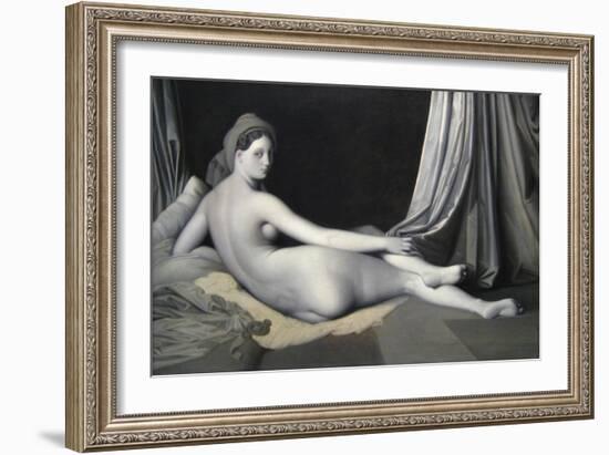 Odalisque in Grisaille-Jean-Auguste-Dominique Ingres-Framed Art Print