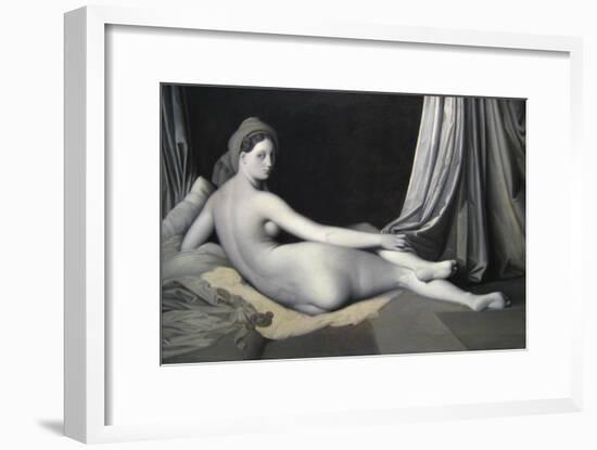 Odalisque in Grisaille-Jean-Auguste-Dominique Ingres-Framed Art Print