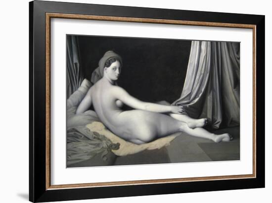 Odalisque in Grisaille-Jean-Auguste-Dominique Ingres-Framed Art Print