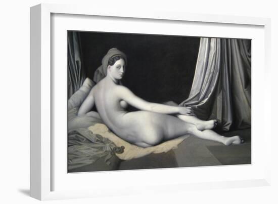 Odalisque in Grisaille-Jean-Auguste-Dominique Ingres-Framed Art Print