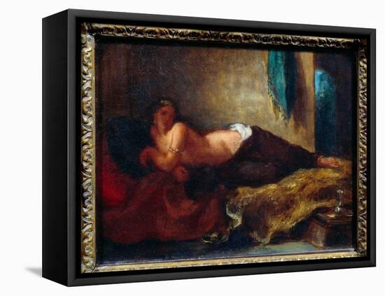 Odalisque. Painting by Eugene Delacroix (1798-1863), 19Th Century. Oil on Canvas. Dim: 0,24 X 0,32M-Ferdinand Victor Eugene Delacroix-Framed Premier Image Canvas