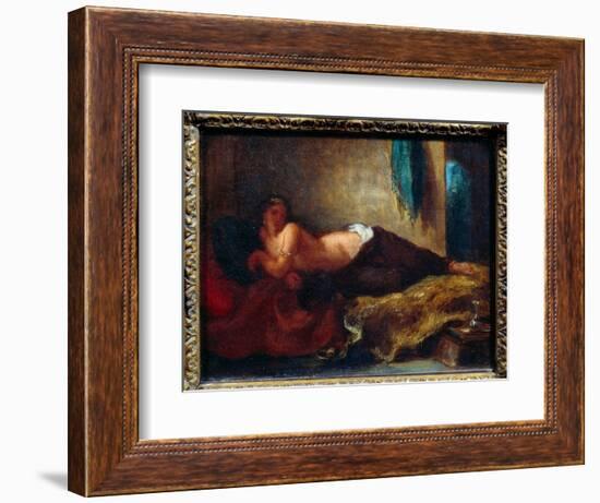 Odalisque. Painting by Eugene Delacroix (1798-1863), 19Th Century. Oil on Canvas. Dim: 0,24 X 0,32M-Ferdinand Victor Eugene Delacroix-Framed Giclee Print