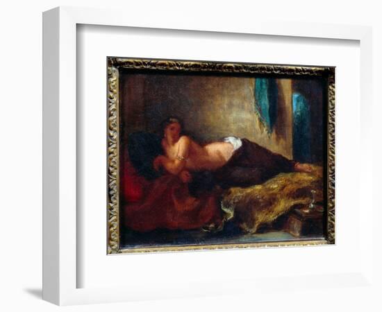 Odalisque. Painting by Eugene Delacroix (1798-1863), 19Th Century. Oil on Canvas. Dim: 0,24 X 0,32M-Ferdinand Victor Eugene Delacroix-Framed Giclee Print