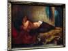 Odalisque. Painting by Eugene Delacroix (1798-1863), 19Th Century. Oil on Canvas. Dim: 0,24 X 0,32M-Ferdinand Victor Eugene Delacroix-Mounted Giclee Print