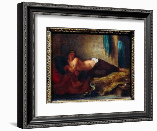 Odalisque. Painting by Eugene Delacroix (1798-1863), 19Th Century. Oil on Canvas. Dim: 0,24 X 0,32M-Ferdinand Victor Eugene Delacroix-Framed Giclee Print