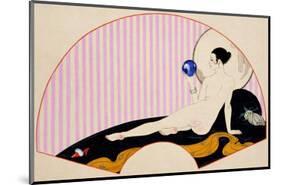 Odalisque with a Crystal Ball, Dated 1920-Georges Barbier-Mounted Premium Giclee Print