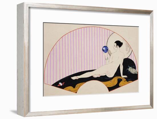 Odalisque with a Crystal Ball, Dated 1920-Georges Barbier-Framed Giclee Print