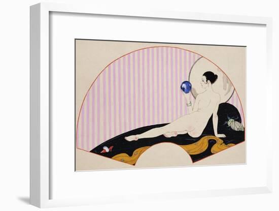 Odalisque with a Crystal Ball, Dated 1920-Georges Barbier-Framed Giclee Print