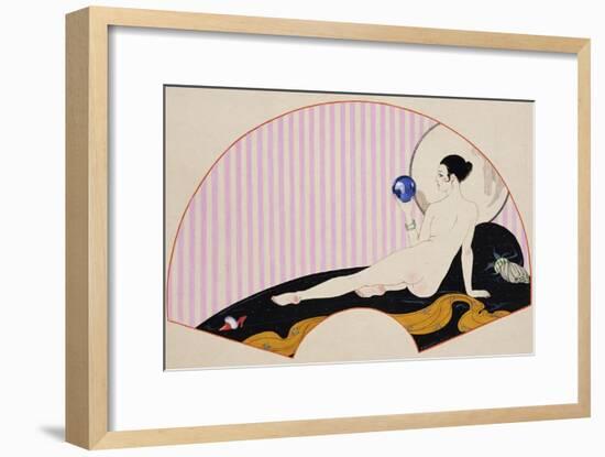 Odalisque with a Crystal Ball, Dated 1920-Georges Barbier-Framed Giclee Print