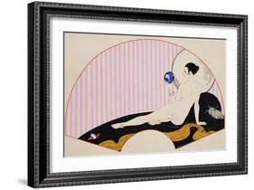 Odalisque with a Crystal Ball, Dated 1920-Georges Barbier-Framed Giclee Print