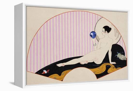 Odalisque with a Crystal Ball, Dated 1920-Georges Barbier-Framed Premier Image Canvas