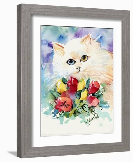 Odd Eye White Persian Cat-sylvia pimental-Framed Art Print