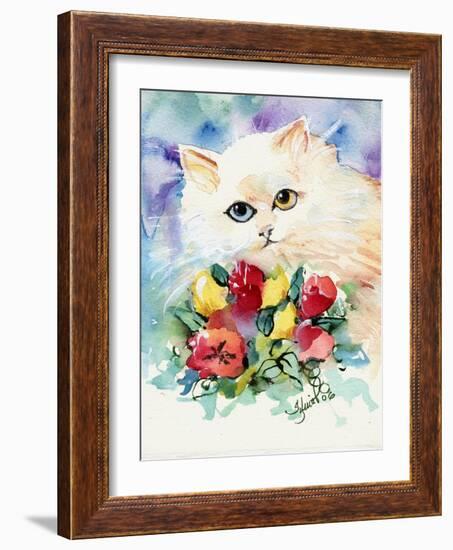 Odd Eye White Persian Cat-sylvia pimental-Framed Art Print