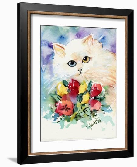 Odd Eye White Persian Cat-sylvia pimental-Framed Art Print