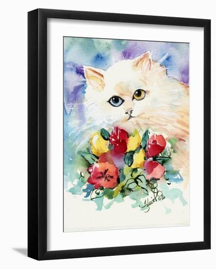 Odd Eye White Persian Cat-sylvia pimental-Framed Art Print