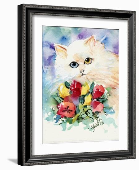 Odd Eye White Persian Cat-sylvia pimental-Framed Art Print