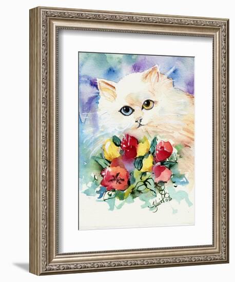 Odd Eye White Persian Cat-sylvia pimental-Framed Art Print