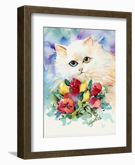 Odd Eye White Persian Cat-sylvia pimental-Framed Art Print