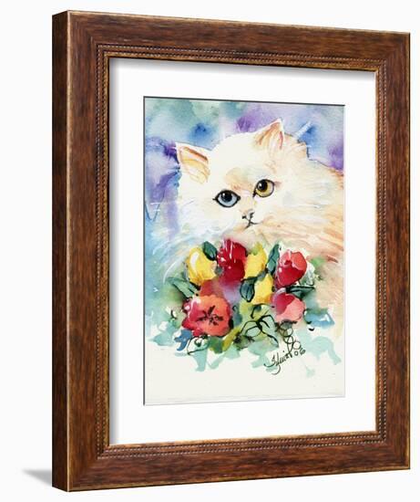 Odd Eye White Persian Cat-sylvia pimental-Framed Art Print