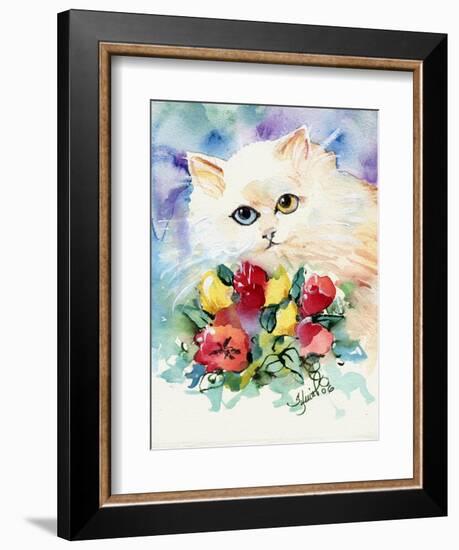 Odd Eye White Persian Cat-sylvia pimental-Framed Art Print