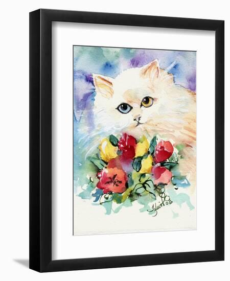 Odd Eye White Persian Cat-sylvia pimental-Framed Art Print