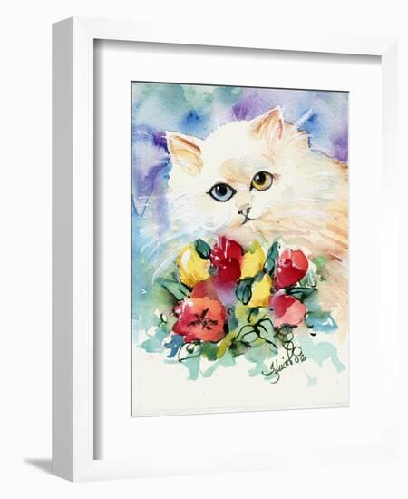Odd Eye White Persian Cat-sylvia pimental-Framed Art Print
