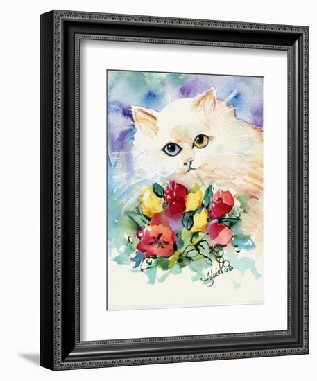 Odd Eye White Persian Cat-sylvia pimental-Framed Art Print