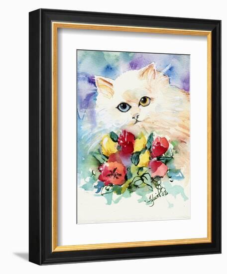 Odd Eye White Persian Cat-sylvia pimental-Framed Art Print