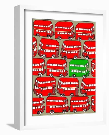 Odd Ones - Green Double Decker-Duncan Wilson-Framed Art Print