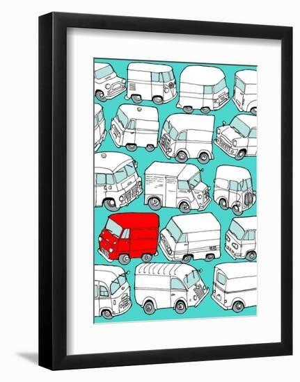 Odd Ones - Red Van-Duncan Wilson-Framed Art Print