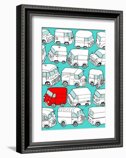 Odd Ones - Red Van-Duncan Wilson-Framed Art Print