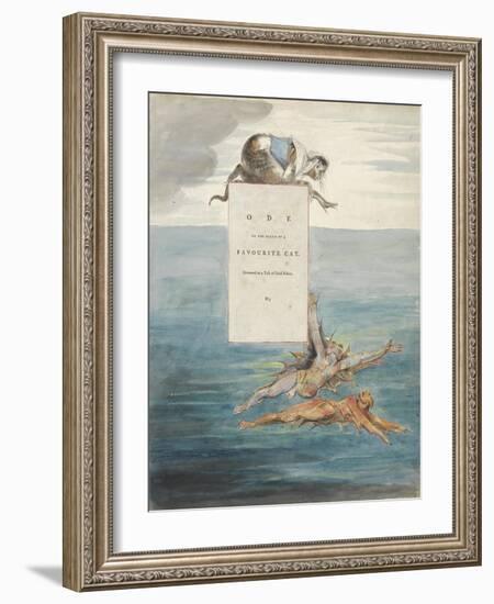 Ode on the Death of a Favourite Cat'-William Blake-Framed Giclee Print