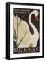 Odense Denmark Travel Poster, Hans Christian Andersen Ugly Duckling-null-Framed Giclee Print